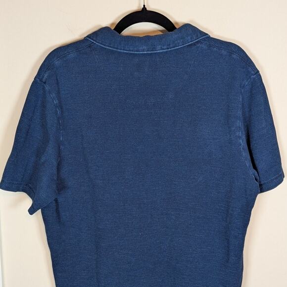 7 Diamonds Blue Polo Button Up Shirt Mens Large Stretch - Picture 2 of 9